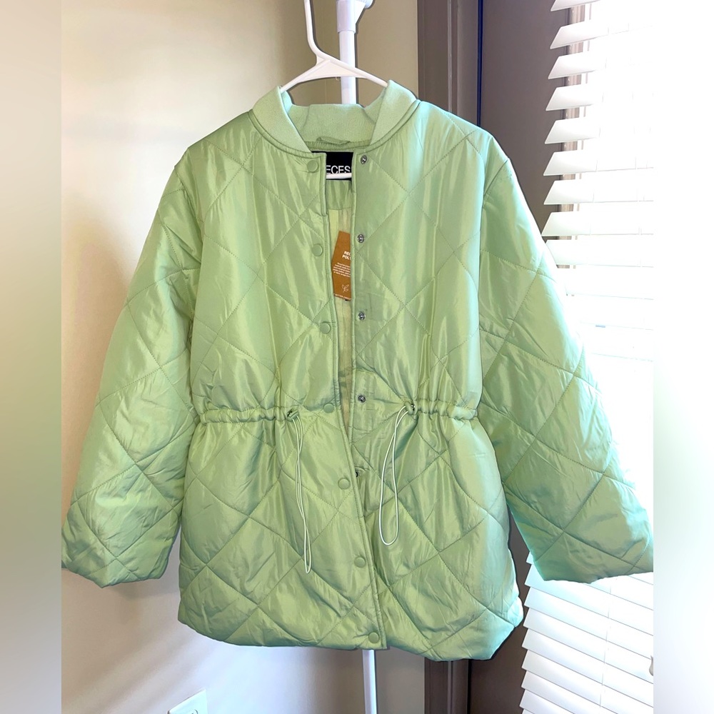 ASOS Curve UK 46 Sage Green Cinched Waist Quilted Jacket 💥NEW💥